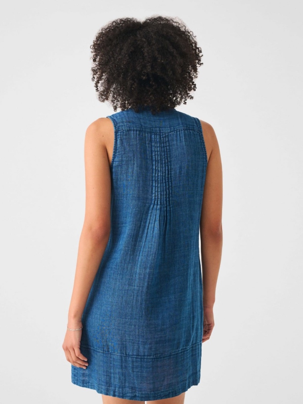 FAHERTY Isha Indigo Organic Cotton Dress Size Medium - Picture 4 of 9